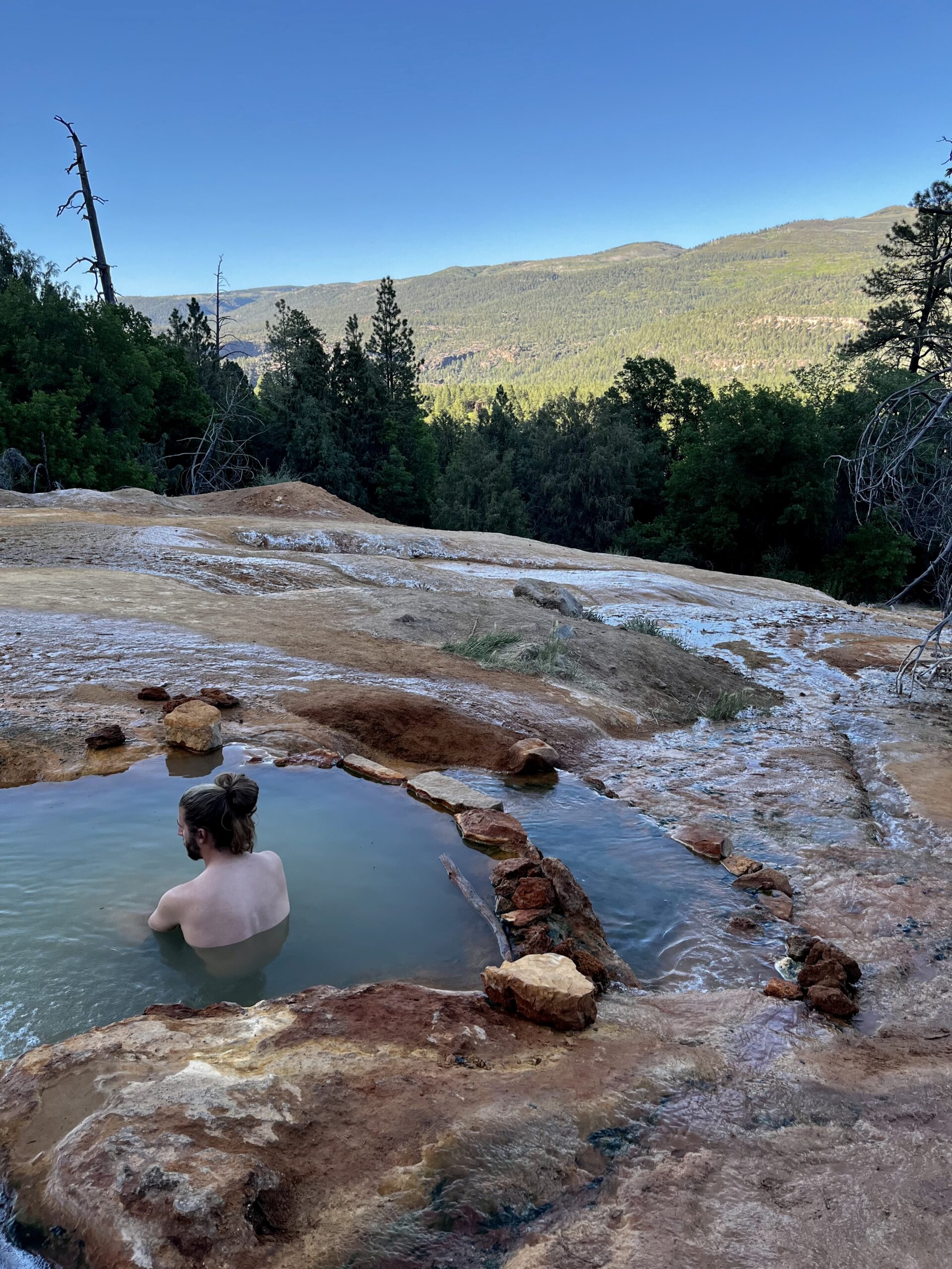 Luke relaxing in a hot spring
