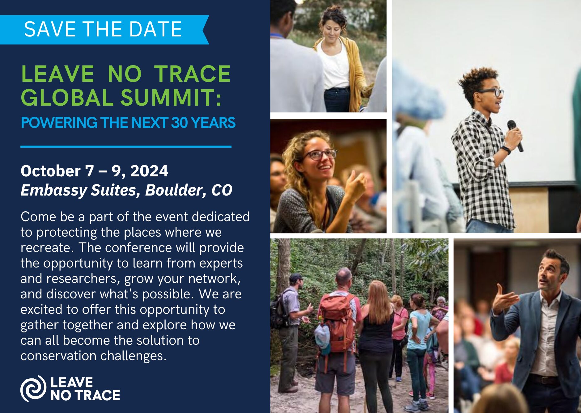 Save the date Oct. 7-9 for the Leave No Trace Golbal Summit